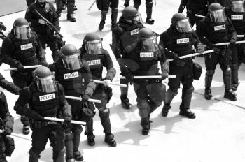 Royalty Free Photo of Police in Riot Gear
