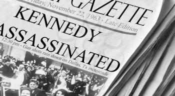 Royalty Free Photo of a Newspaper With the Kennedy Assassinated Headline