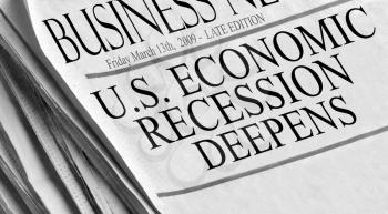 Royalty Free Photo of an Economic Recession Newspaper