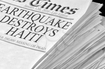 Royalty Free Photo of a Newspaper With Haiti Earthquake Headlines