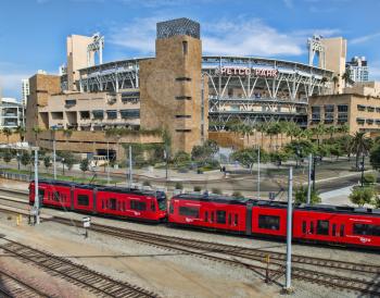 Royalty Free Photo of the Trolley to Petco Park