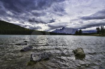 Two Jack Lake, near Lake Minnewanka and Banff, Alberta, Canada.