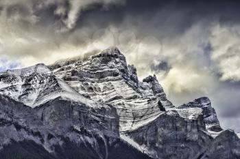 One of the Three Sisters, the heights above the little town of Canmore, Alberta, Canada.