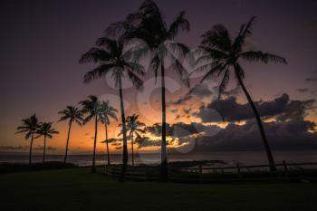 Royalty Free Photo of Colorful sunset at Kapalua, Maui, Hawaii