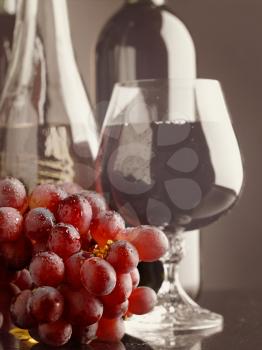 Royalty Free Photo of Wine and Grapes