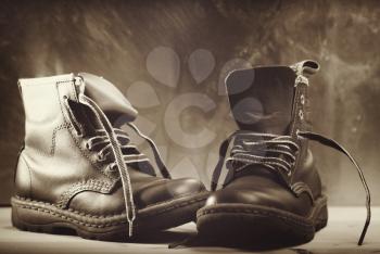 Royalty Free Photo of a Pair of Old Boots