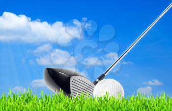golf, abstract sport backgrounds against the blue skies