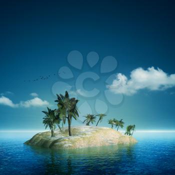On the island. Abstract sea and ocean backgrounds