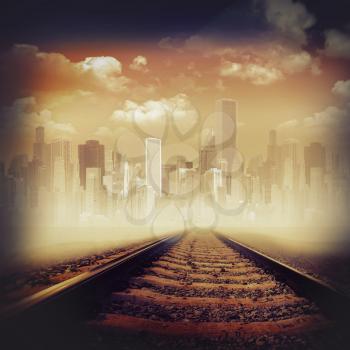 Road to the city. Abstract transportation backgrounds