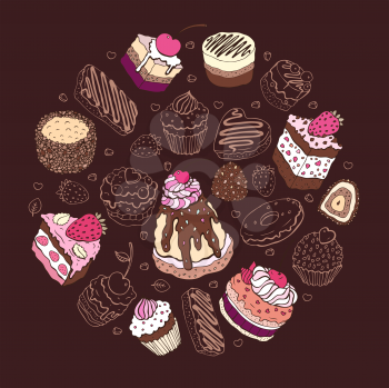 Royalty Free Clipart Image of a Cake Background