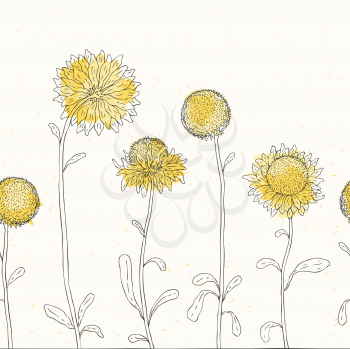 Royalty Free Clipart Image of a Sunflower Border