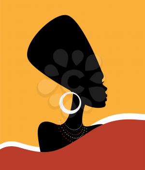 Royalty Free Clipart Image of a Female Silhouette in Profile
