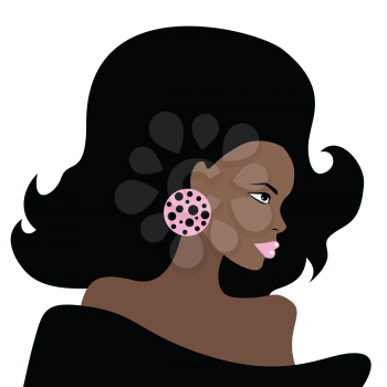 African American Beautiful Woman. Portrait. Vector illustration.