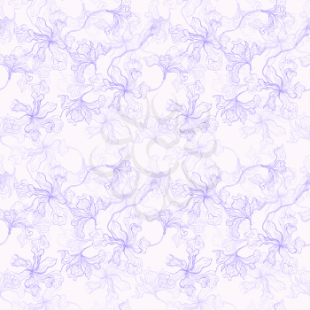 Abstract exotic flowers. Seamless pattern vector illustration.