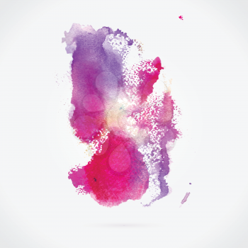 Paint. Watercolor pink background. Colorful vector illustration.
