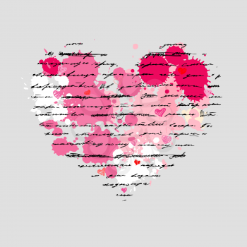 Heart design elements. Love. Handwriting vector background.