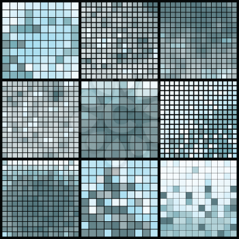 Set Abstract mosaic backgrounds. Geometric vector illustration