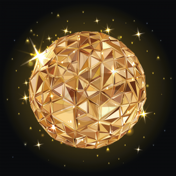 Abstract 3D geometric illustration. Disco ball. Abstract poster