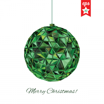 Geometric christmas ball. Abstract poster Merry Christmas