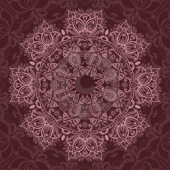 Vector vintage background. Mandala. Indian decorative pattern.