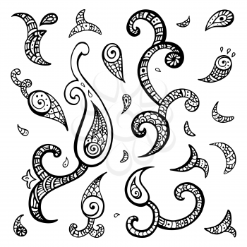 Paisley background. Hand Drawn ornament. Vector illustration