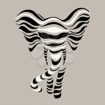 Abstract silhouettes of Elephant. Beautiful Vector illustration. White background.