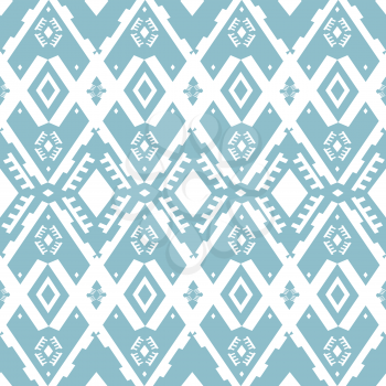 Tribal design with chevron, ikat ornaments. Seamless pattern in Aztec style. Hand Drawn folklore pattern
