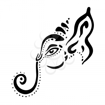 Hindu God Lord Ganesha. Ganapati. Vector hand drawn illustration
