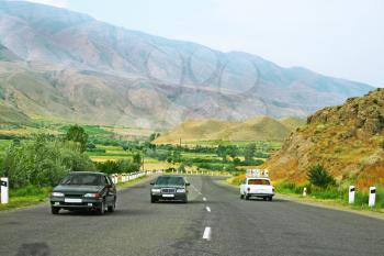 Royalty Free Photo of Cars on a Road in Armenia