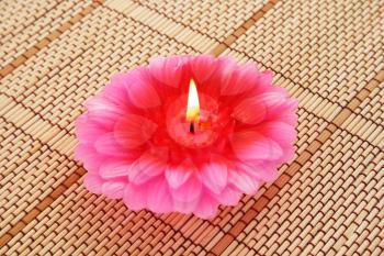 Royalty Free Photo of a Floral Candle