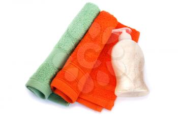 Royalty Free Photo of Soap and Towels