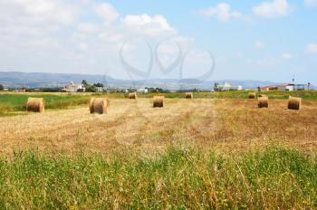 Royalty Free Photo of Bales of Hay on a Farm