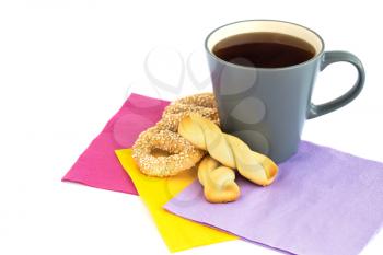 Royalty Free Photo of a Cup of Tea and Cookies