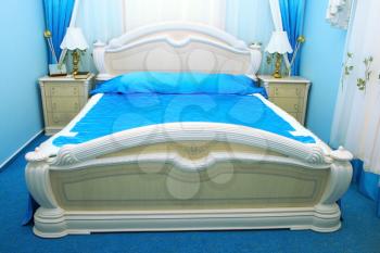 Royalty Free Photo of Blue Bedroom