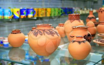 Royalty Free Photo of Vases in a Shop