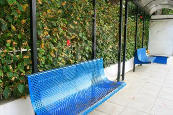 Royalty Free Photo of Blue Benches