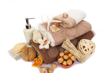 Royalty Free Photo of Towels and Spa Items