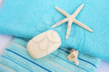 Royalty Free Photo of a Starfish on Towels