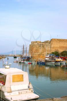 Royalty Free Photo of Boats in the Bay in Kyrenia, North Cyprus