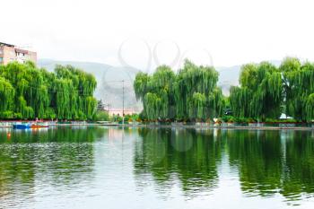 Royalty Free Photo of Trees Around a Lake in Armenia