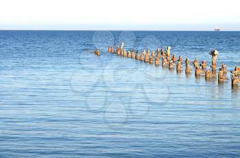 Royalty Free Photo of an Old Broken Pier