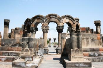 Royalty Free Photo of the Zvartnots Cathedral Ruins in Armenia