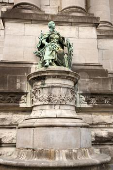 Bronze sculpture of the Triumphal Arch in Brussels, Belgium.