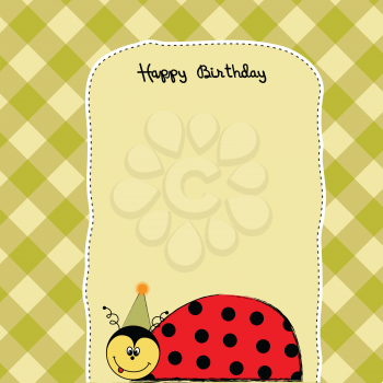 Royalty Free Clipart Image of a Ladybug Birthday Card