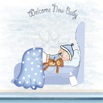 Royalty Free Clipart Image of a New Baby