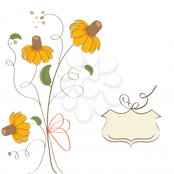 Royalty Free Clipart Image of a Flower Background With Space for Text