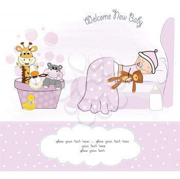 Royalty Free Clipart Image of a Welcome New Baby Announcement
