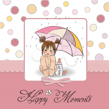 Royalty Free Clipart Image of a Baby Card With Happy Moments