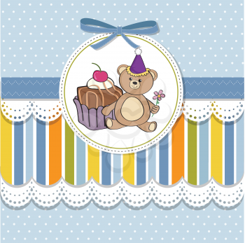 Royalty Free Clipart Image of a Card With a Bear