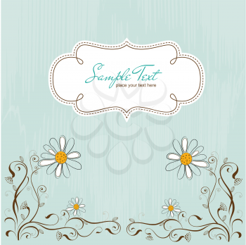 Royalty Free Clipart Image of a Floral Card